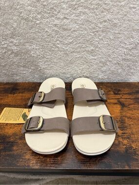 Spenco Sandals Womens 10 Crista Slide Classic Grey Morn Summer Beach NEW NWT